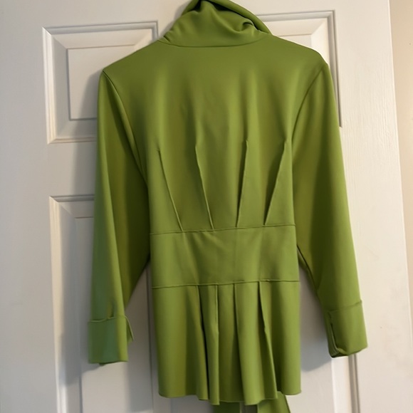 Luii Cowl Neck Button Front Belted Cotton Blend Jacket Size S - Picture 3 of 5